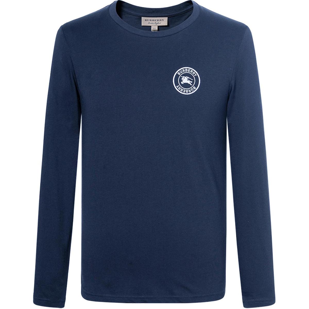 Burberry Burberry Embroidered Logo Cotton Long Sleeve T shirt