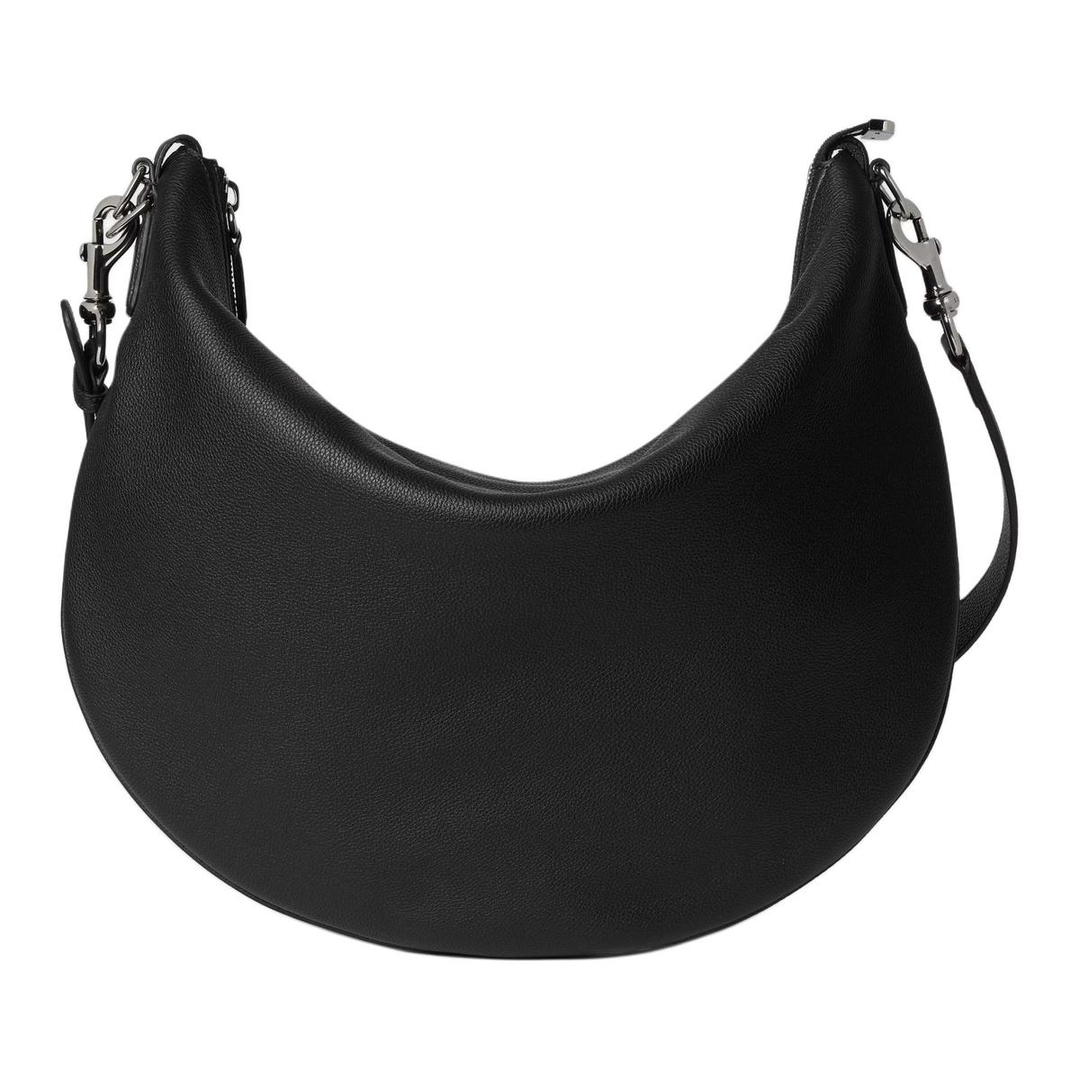 Gucci Gucci Grained Leather Crossbody Bag Shoulder Bag Large Size Men's Black
