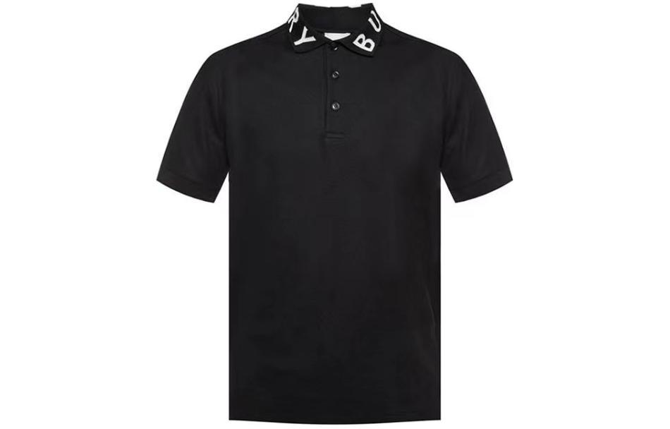 Burberry Burberry Men Ryland Collar Logo Polo Black