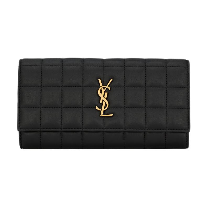 Saint Laurent Saint Laurent CASSANDRE Lambskin Wallet Large Size Women's Black