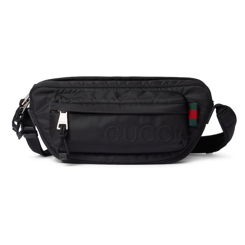 Gucci Gucci Nylon Shoulder Bag Crossbody Bag Small Size Men's Black