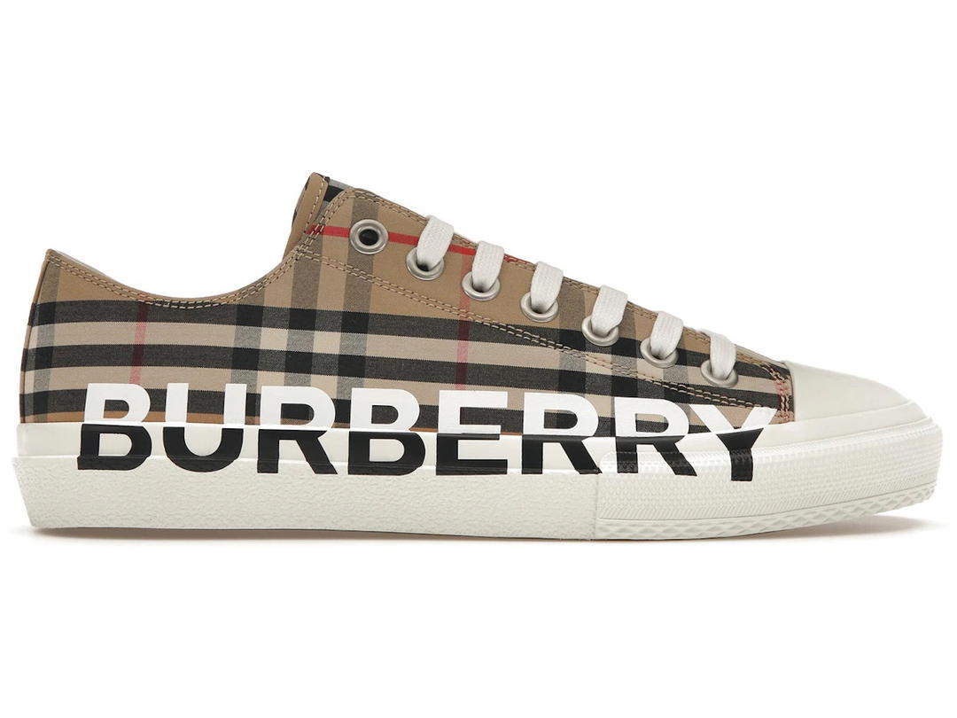Burberry Burberry Logo Print Vintage Check Cotton Sneakers Archive Beige (Women's)