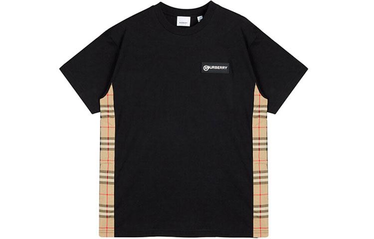 Burberry Burberry Women'ss Vintage Check Panel T shirt Black