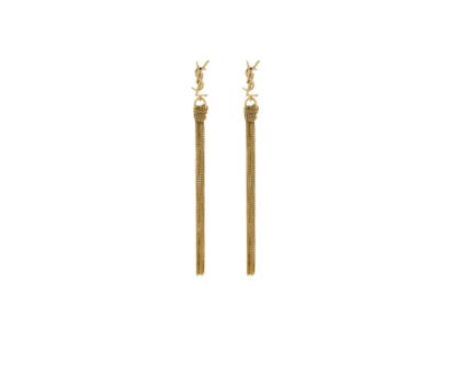 Buy Saint Laurent Cassandre Tassel Earrings In Gold at Sasom – Authentic and Ready to Ship