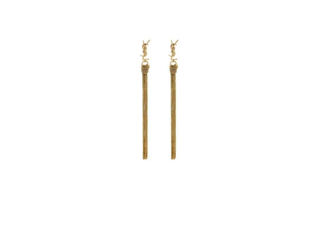 Saint Laurent Saint Laurent Cassandre Tassel Earrings In Gold