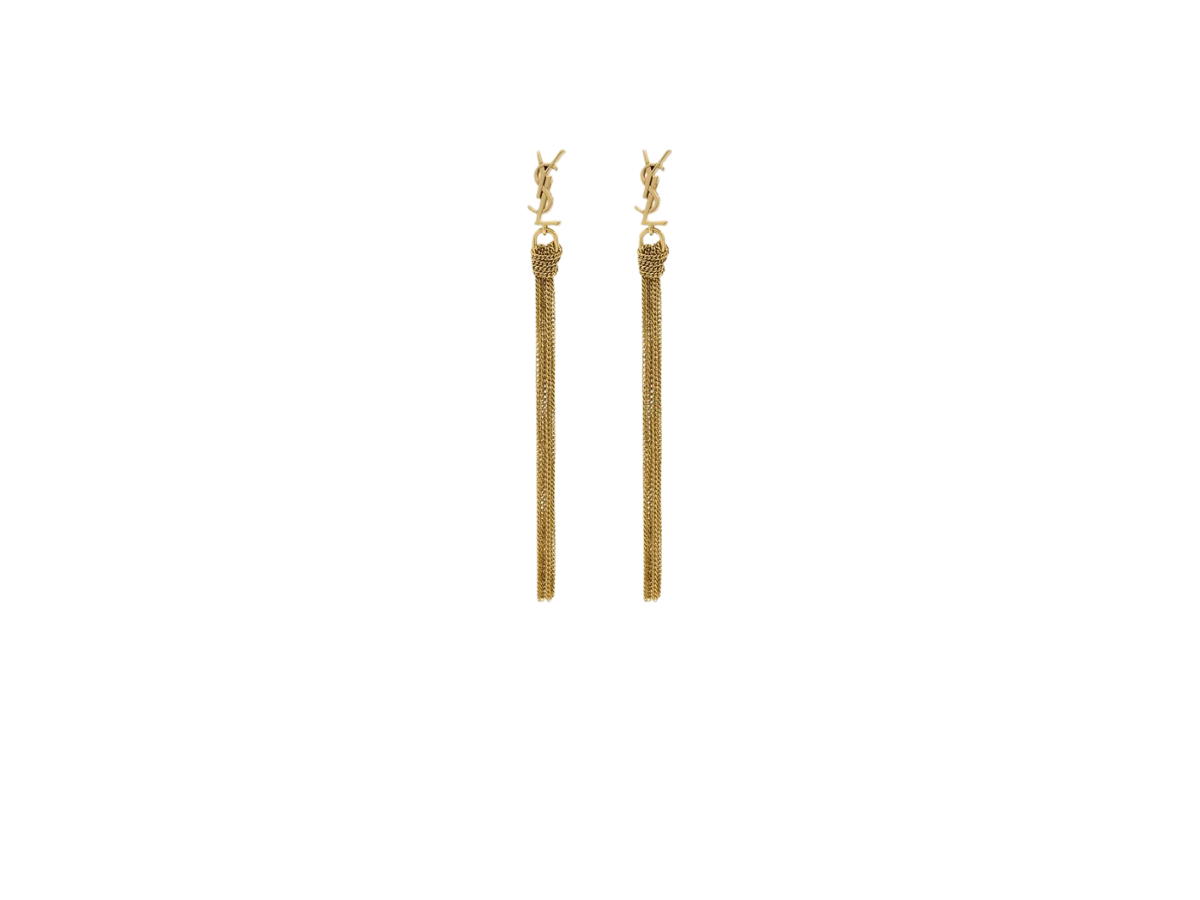 Saint Laurent Saint Laurent Cassandre Tassel Earrings In Gold