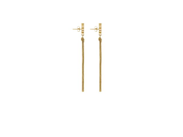 Saint Laurent Saint Laurent Cassandre Tassel Earrings In Gold - view 3