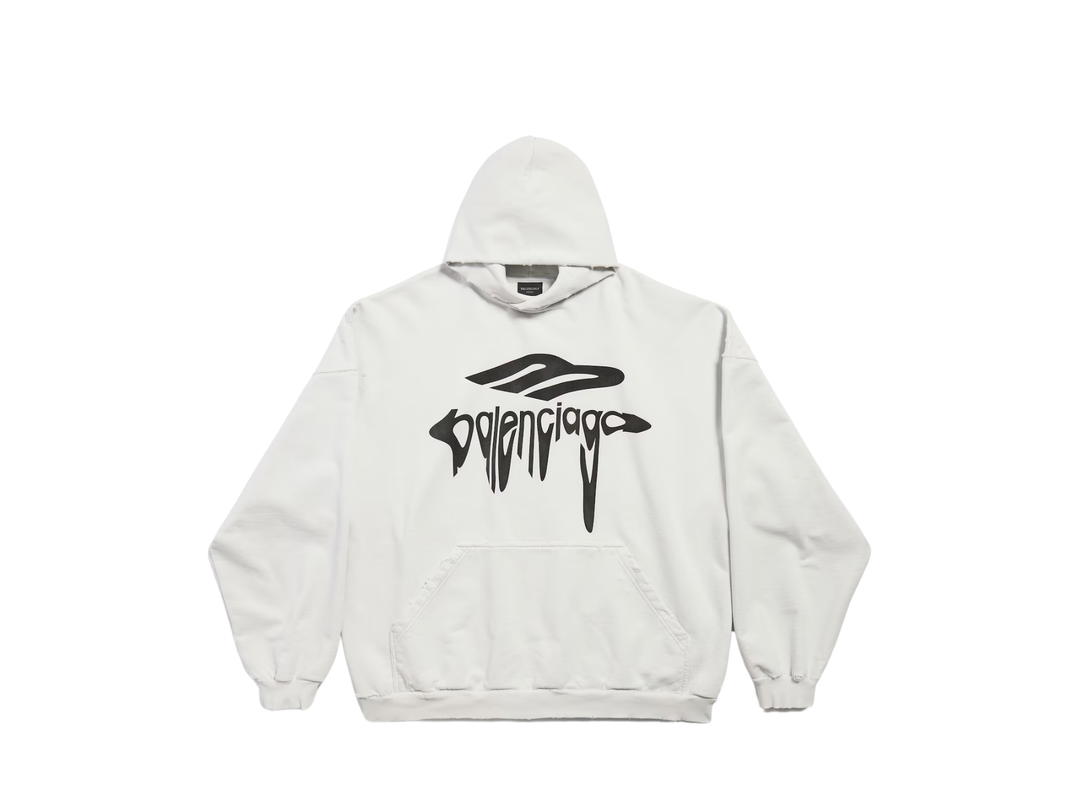Balenciaga Balenciaga 3B Liquified Hoodie Large Fit White And Black