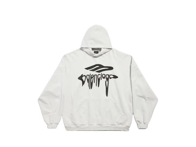 Balenciaga Balenciaga 3B Liquified Hoodie Large Fit White And Black - view 1