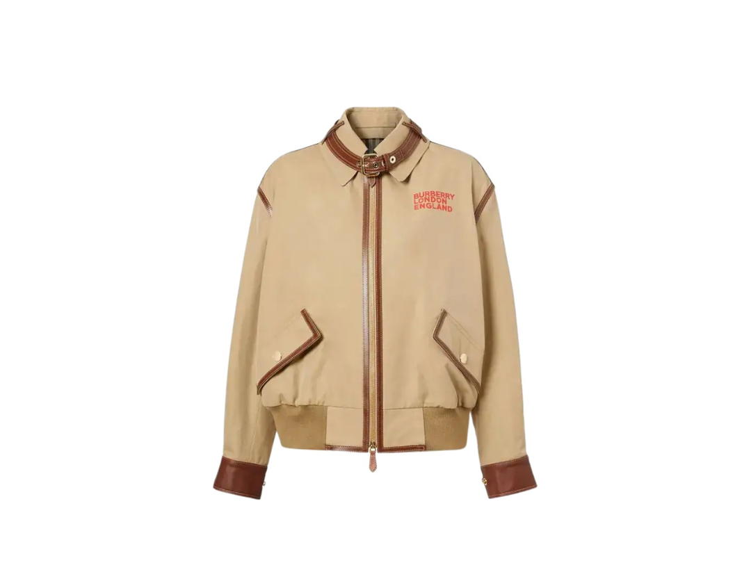 Burberry Burberry Logo Print Blouson Jacket Neutrals