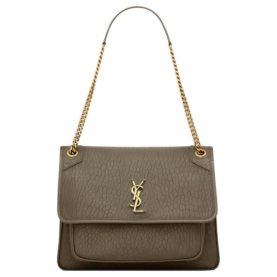 Saint Laurent Saint Laurent Niki Grain Sheepskin Handbag, Shoulder Bag Women's Light Musk