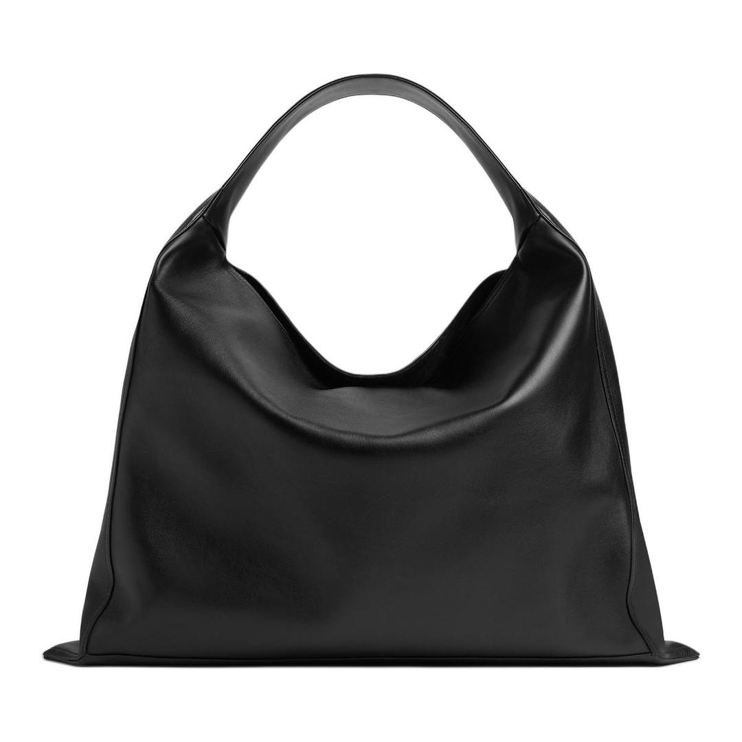 Bottega Veneta Bottega Veneta Silky Cow Leather Handbag Shoulder Bag Large Size Women's Black