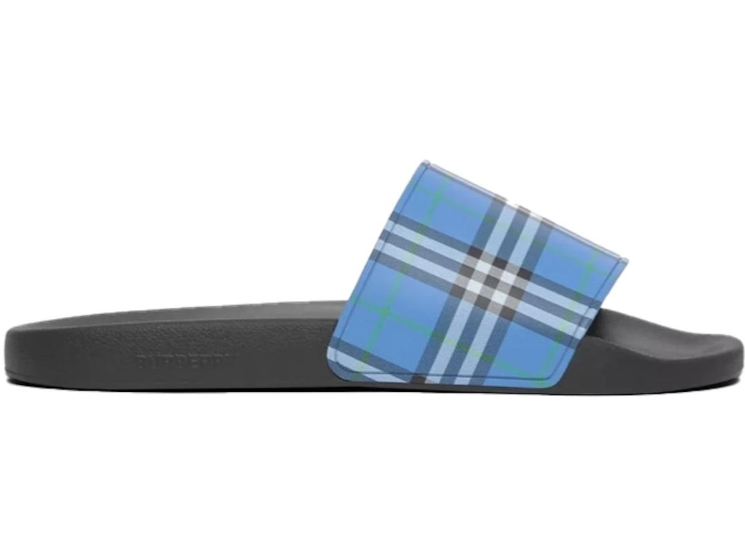 Burberry Burberry Embossed Logo Slides Dark Cerulean Blue