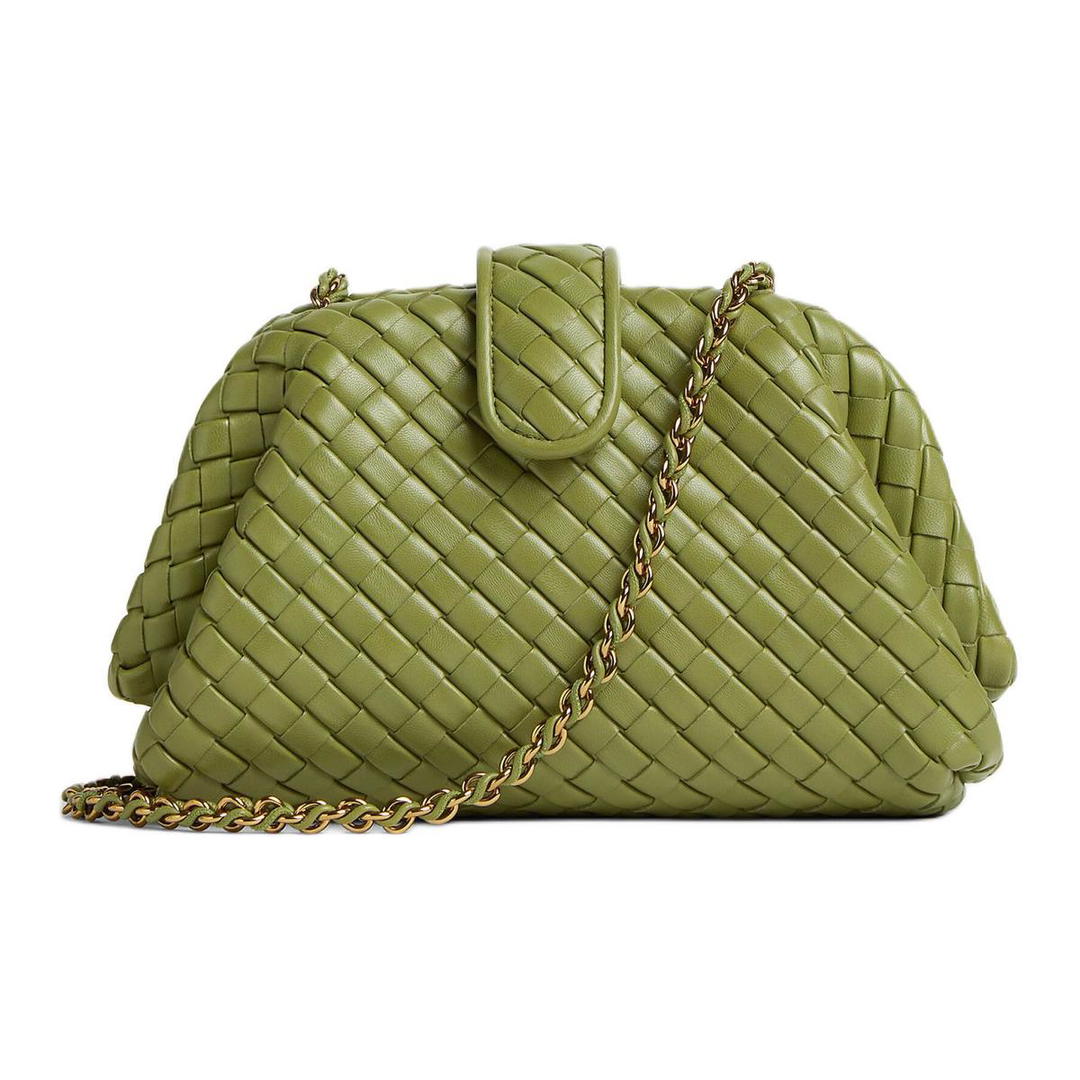 Bottega Veneta Bottega Veneta Lauren 1980 Sheepskin Clutches Shoulder Bags Small Size Women's Matcha