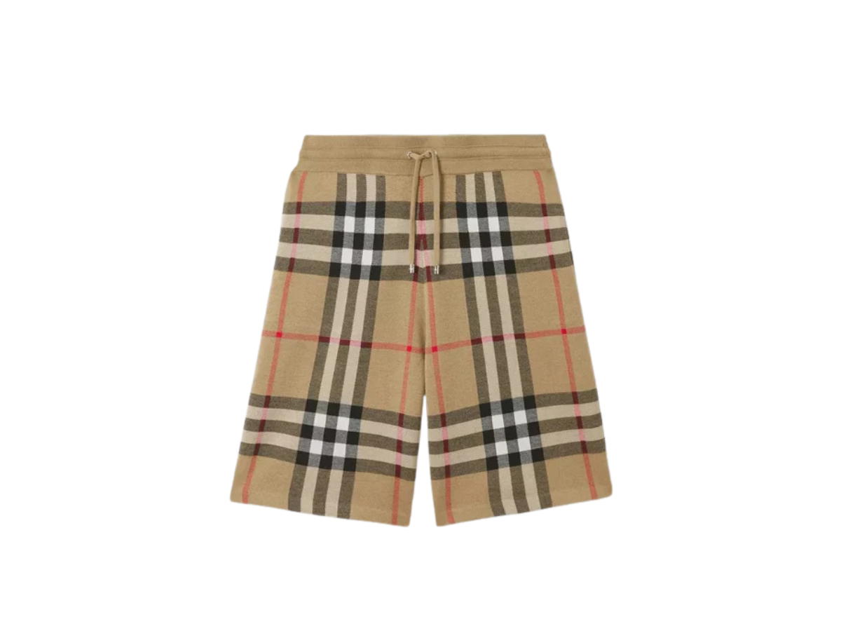 Burberry Burberry Check Silk Wool Jacquard Shorts Beige