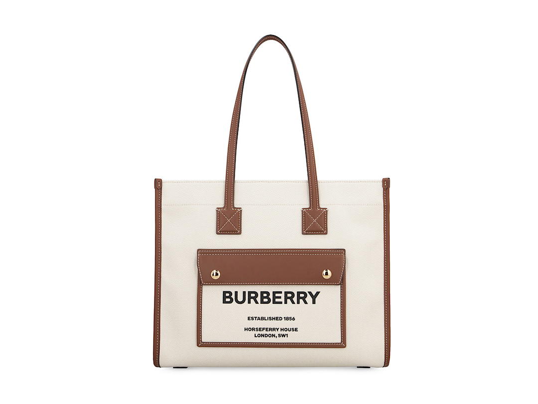 Burberry Burberry Freya Canvas Tote Bagpanna Cotton Calf 100