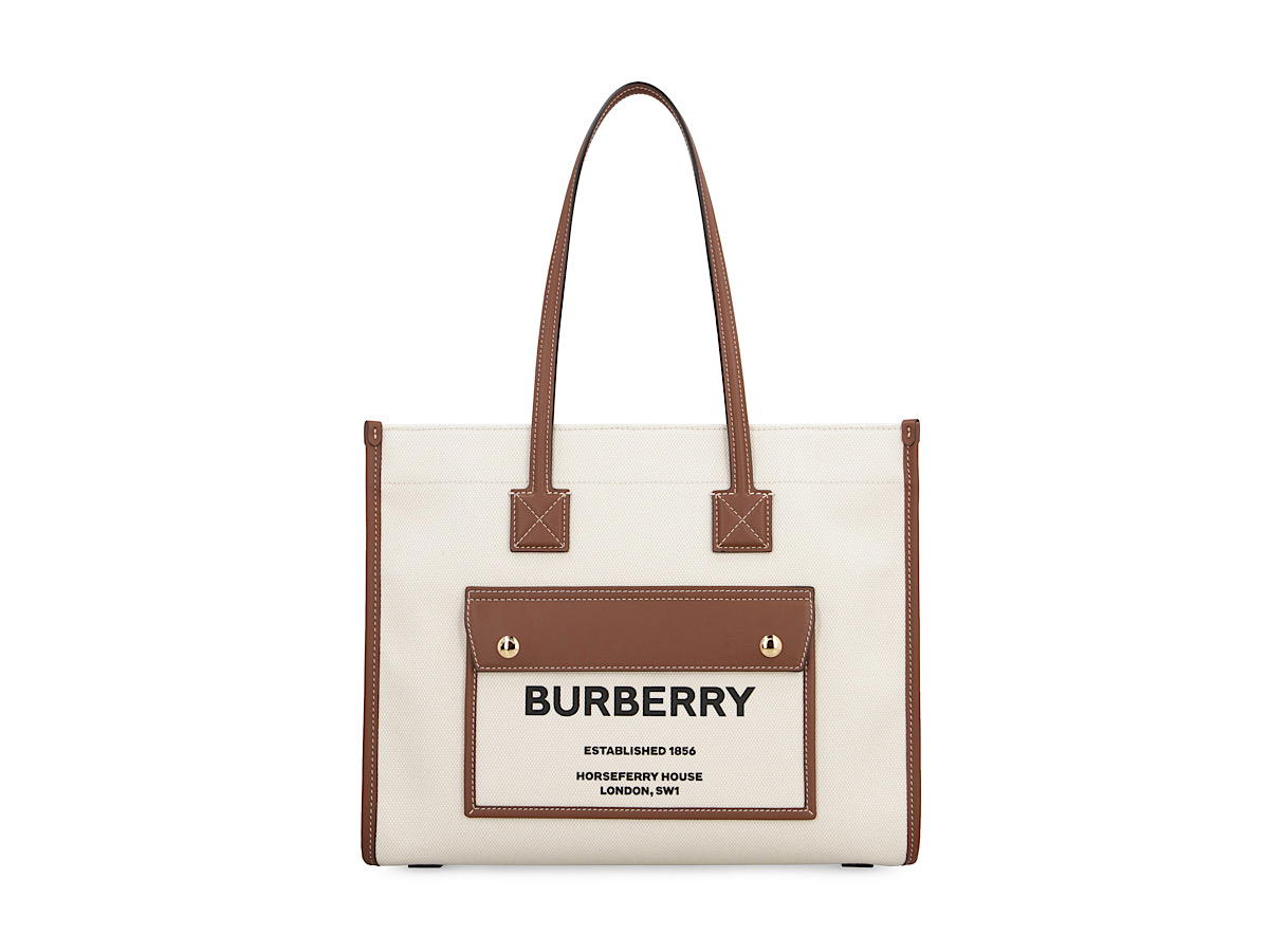 Burberry Burberry Freya Canvas Tote Bagpanna Cotton Calf 100