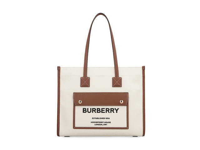 Burberry Burberry Freya Canvas Tote Bagpanna Cotton Calf 100 - view 1