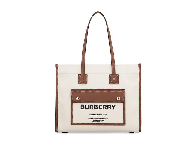 Burberry Burberry Freya Canvas Tote Bagpanna Cotton Calf 100 - view 2
