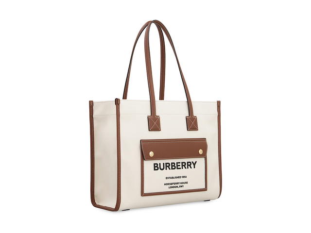Burberry Burberry Freya Canvas Tote Bagpanna Cotton Calf 100 - view 3