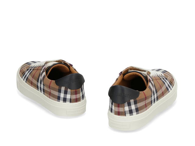 Burberry Burberry Checked Motif Canvas Sneakersbrown Cotton 90 Calf 10 - view 4