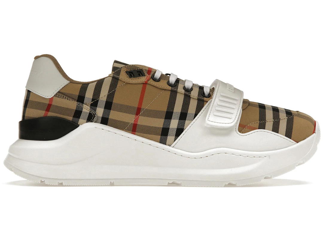 Burberry Burberry Ramsey Vintage Check Suede Leather Archive Biege White