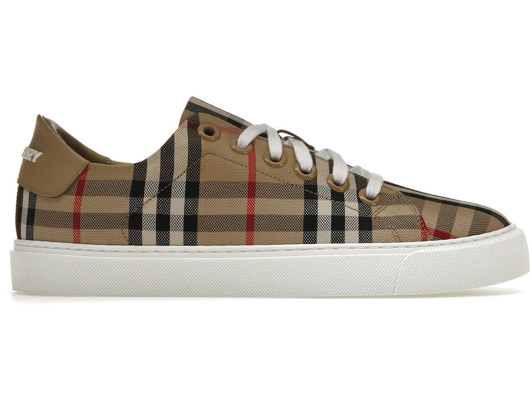 Burberry Burberry Vintage Check and Leather Sneakers Archive Beige Check Toe (Women's)