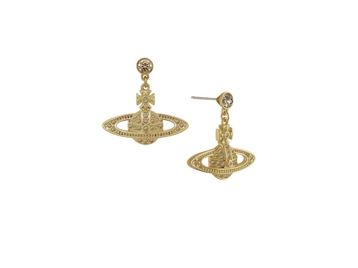 Vivienne Westwood Vivienne Westwood Mini Bas Relief Drop Earrings Gold Light Colorado Topaz