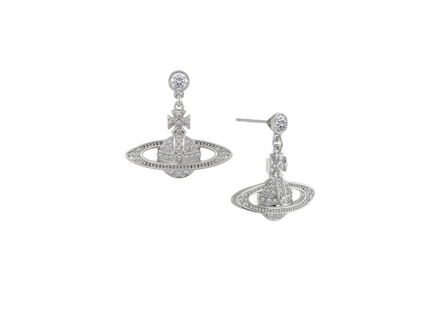 Vivienne Westwood Vivienne Westwood Mini Bas Relief Drop Earrings Platinum Crystal Crystal - view 1