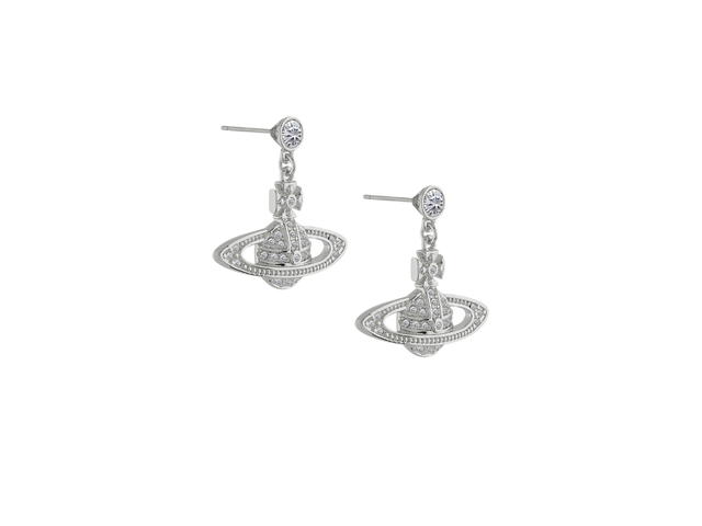 Vivienne Westwood Vivienne Westwood Mini Bas Relief Drop Earrings Platinum Crystal Crystal - view 2