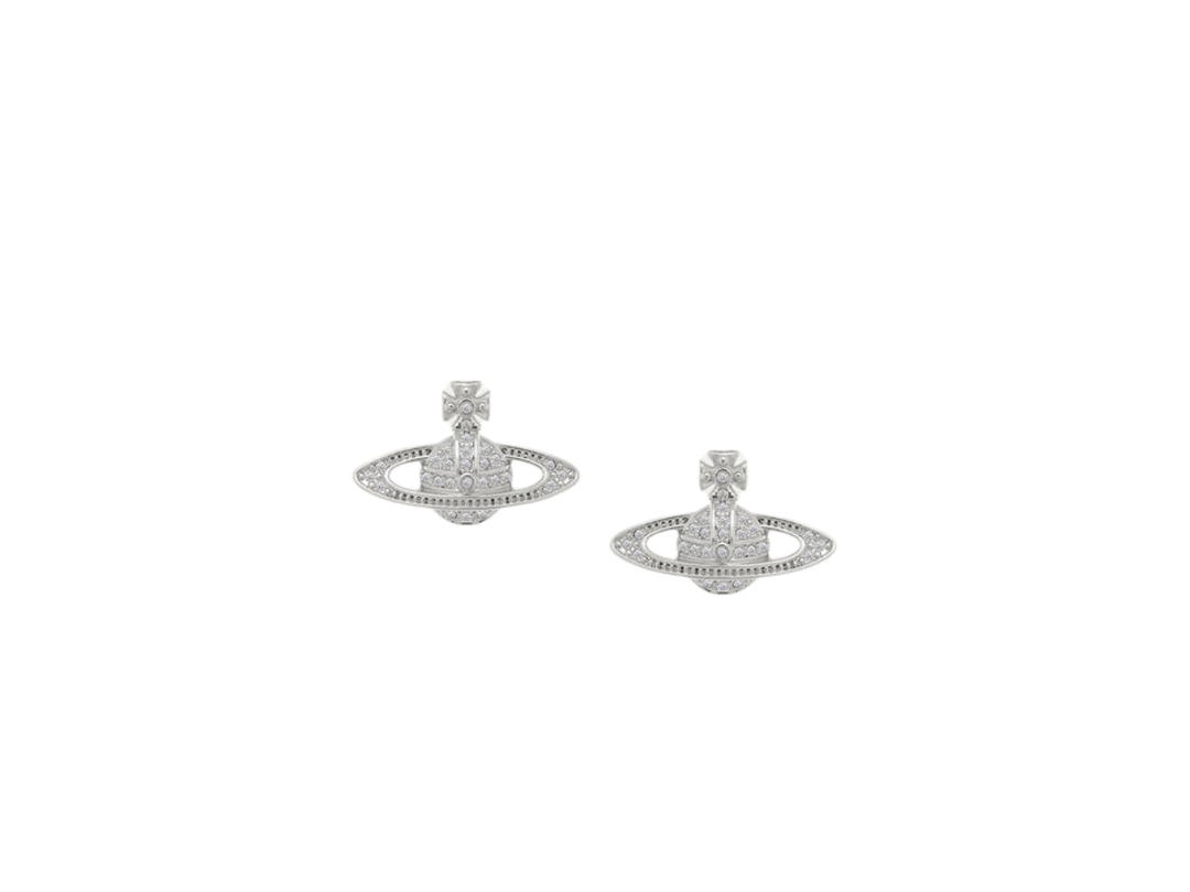 Vivienne Westwood Vivienne Westwood Mini Bas Relief Earrings Platinum Crystal