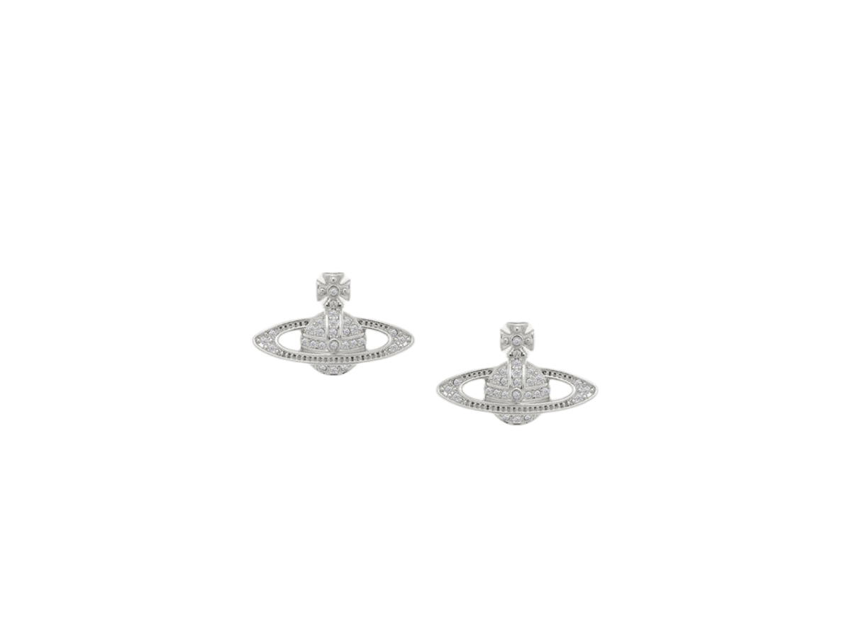 Vivienne Westwood Vivienne Westwood Mini Bas Relief Earrings Platinum Crystal