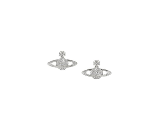 Vivienne Westwood Vivienne Westwood Mini Bas Relief Earrings Platinum Crystal - view 1