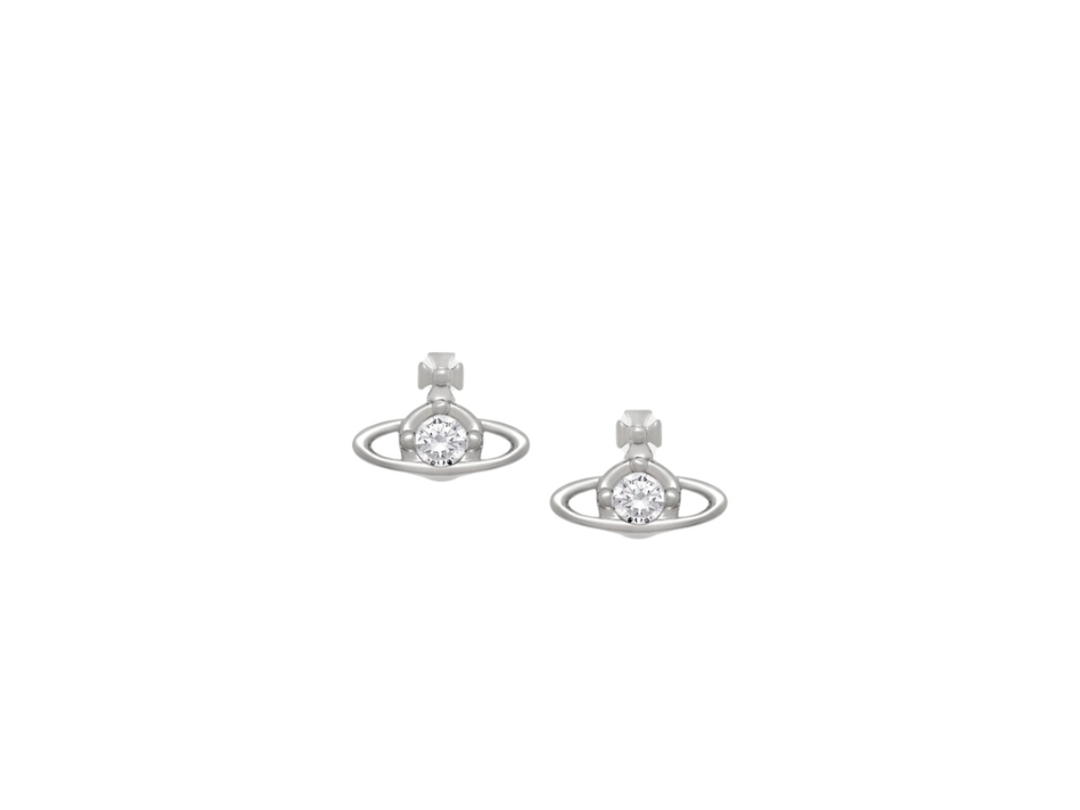 Vivienne Westwood Vivienne Westwood Nano Solitaire Earrings Platinum Crystal