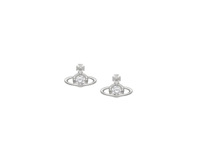 Vivienne Westwood Vivienne Westwood Nano Solitaire Earrings Platinum Crystal - view 1