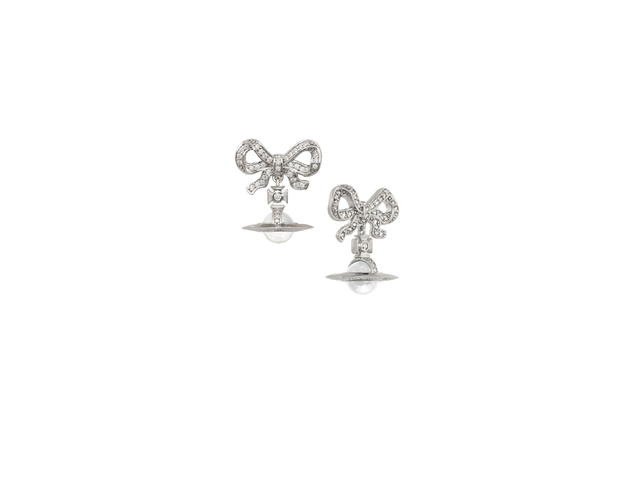 Vivienne Westwood Vivienne Westwood Octavie Earrings Platinum White Clear - view 1