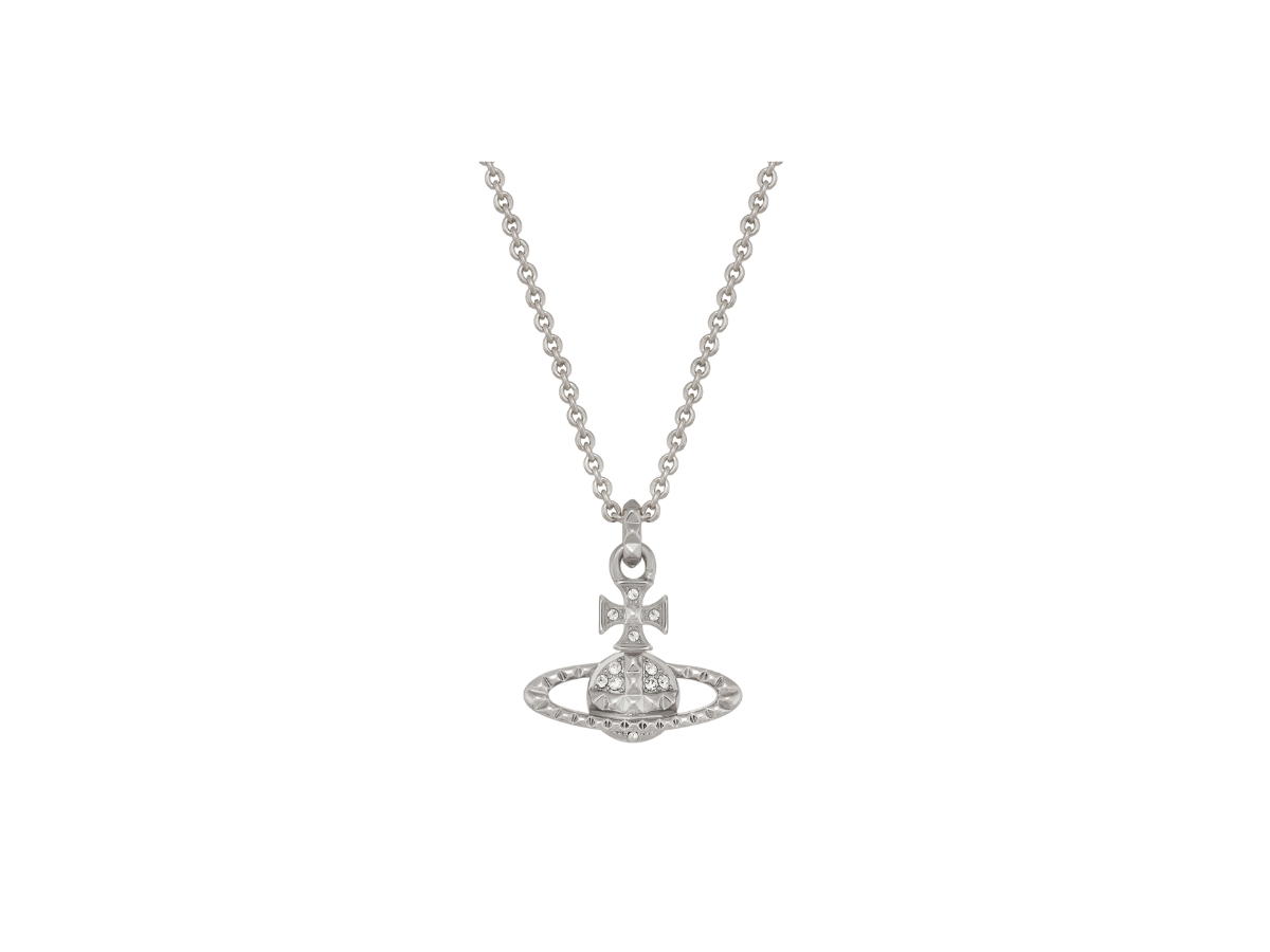 Vivienne Westwood Vivienne Westwood Mayfair Bas Relief Pendant Necklace Rhodium And Crystal Crystal