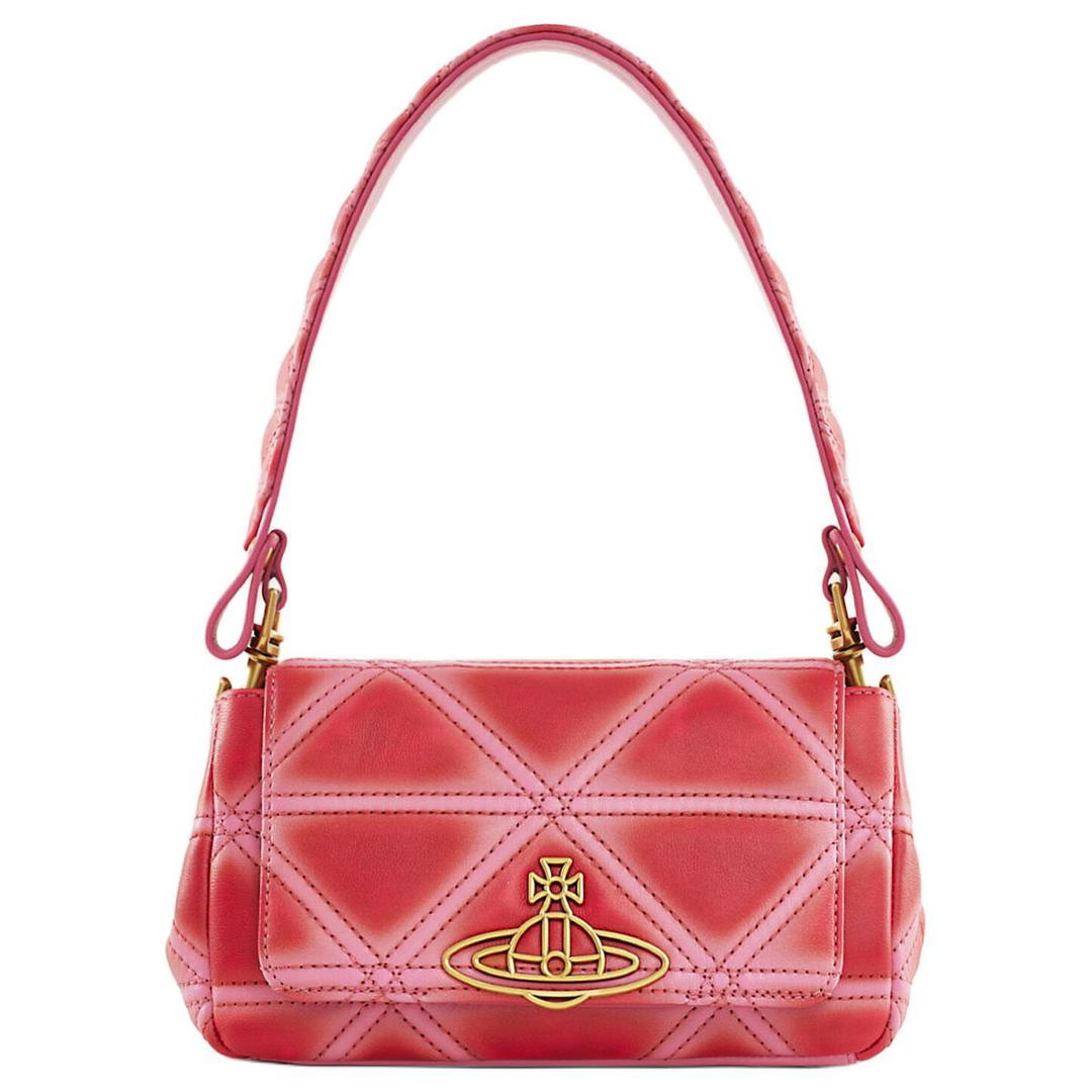 Vivienne Westwood Vivienne Westwood HAZEL Leather Handbag Shoulder Bag Medium Size Women's Orange Red