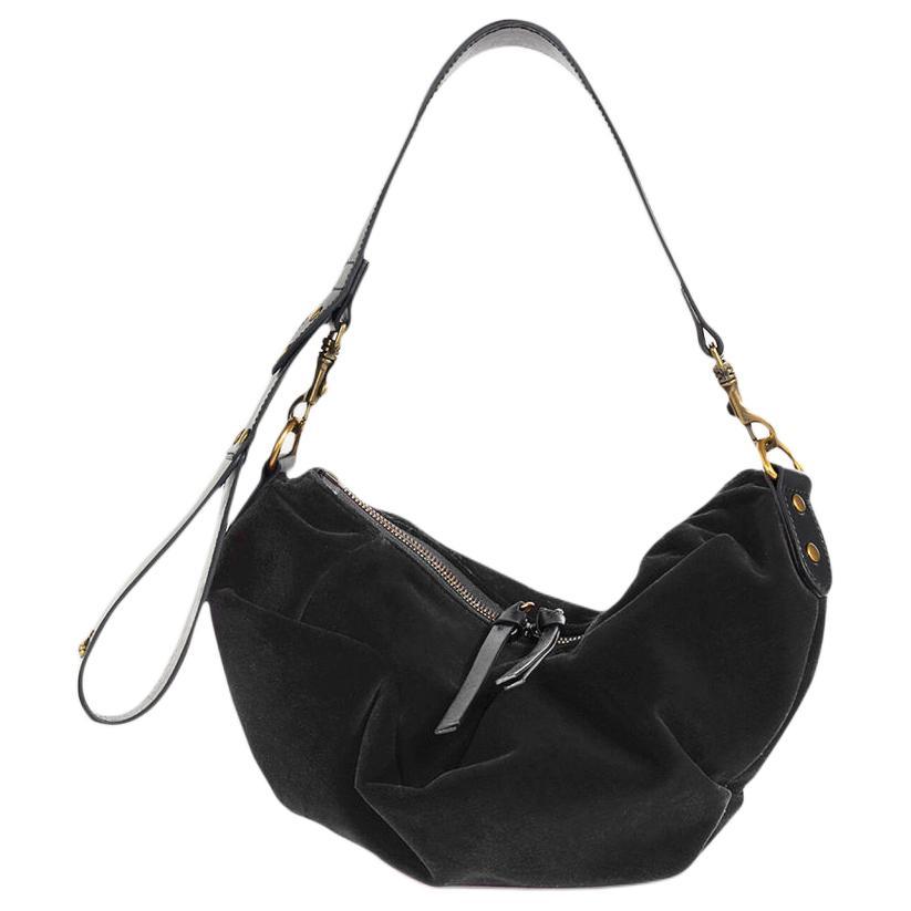 Vivienne Westwood Vivienne Westwood Cotton And Velvet Handbag Shoulder Bag Small Size Women's Black