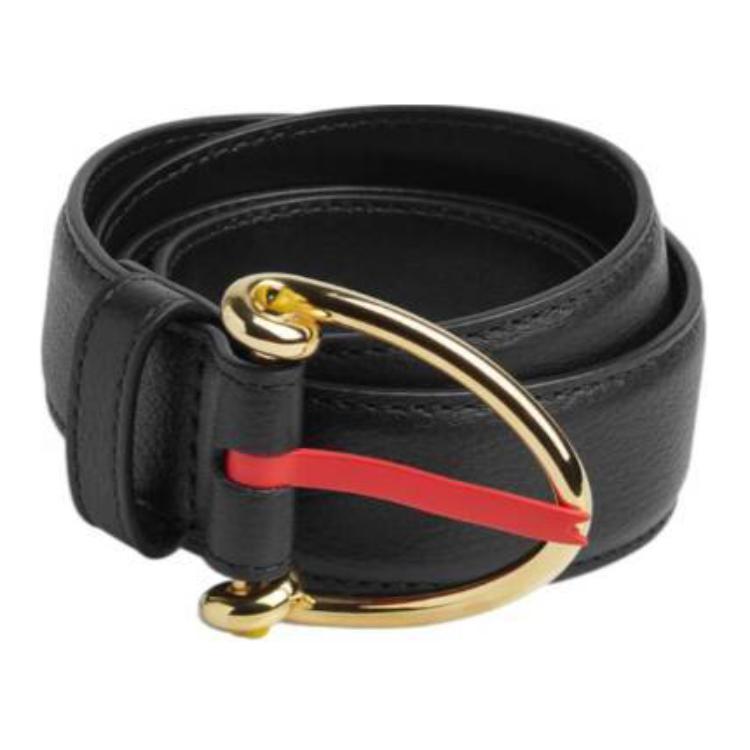 Bottega Veneta Bottega Veneta Calfskin Leather Belts Women's Black Width 3CM