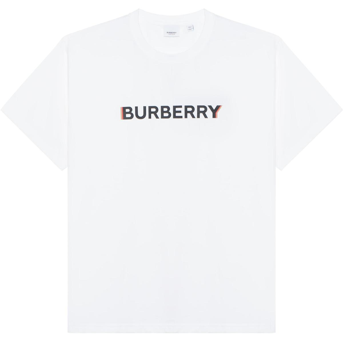 Burberry Burberry Logo Print Cotton Oversized T shirt Women's White
