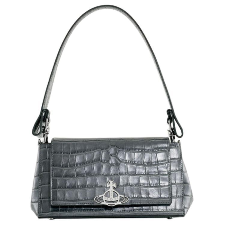 Vivienne Westwood Vivienne Westwood HAZEL Leather Shoulder Bag Medium Size Women's Black