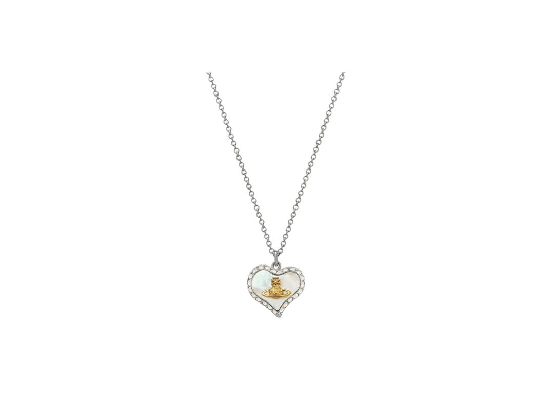 Vivienne Westwood Vivienne Westwood Petra Pendant Necklace In Platinum Gold White Pearl Tint Mop White Opal