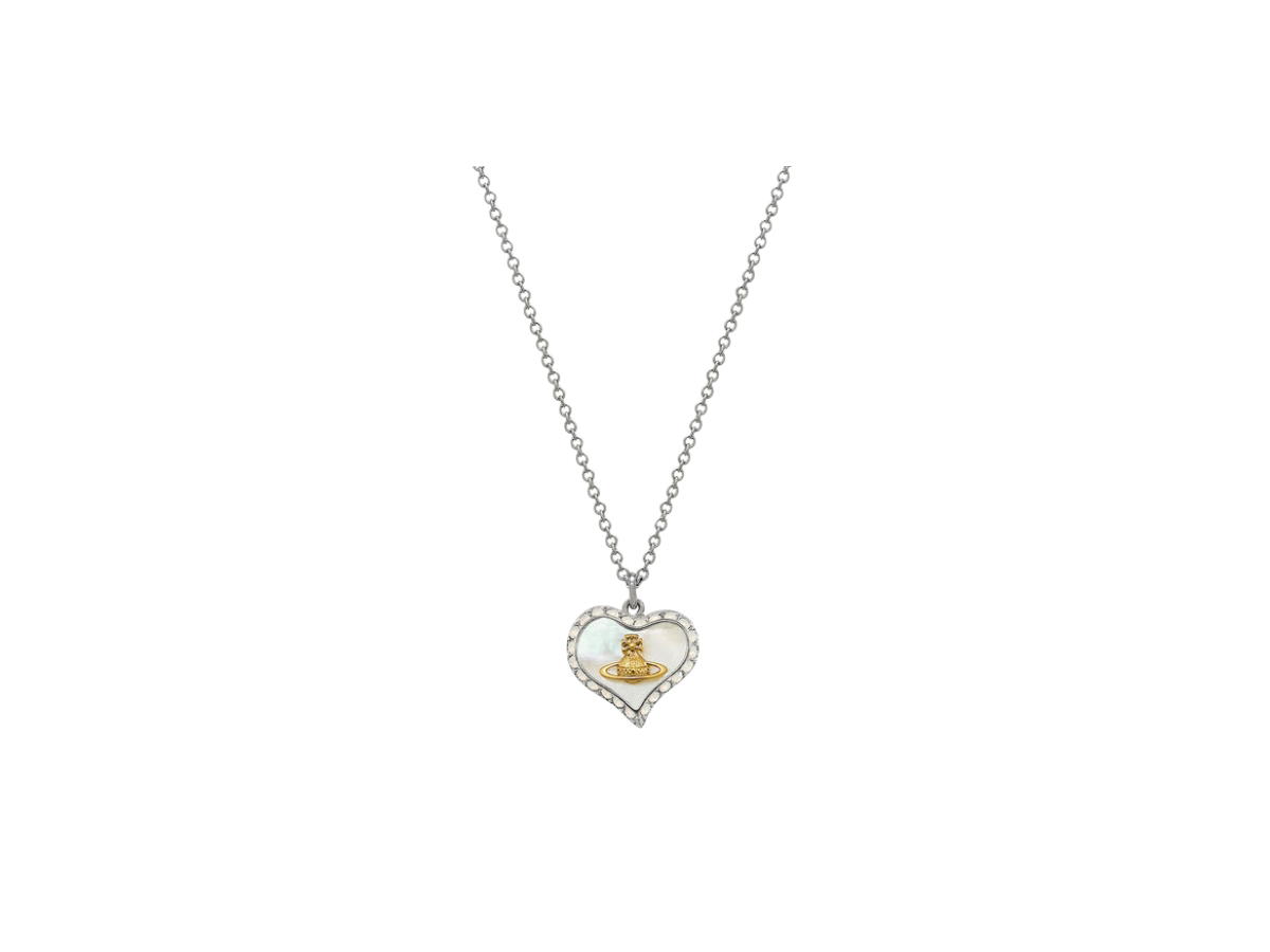 Vivienne Westwood Vivienne Westwood Petra Pendant Necklace In Platinum Gold White Pearl Tint Mop White Opal