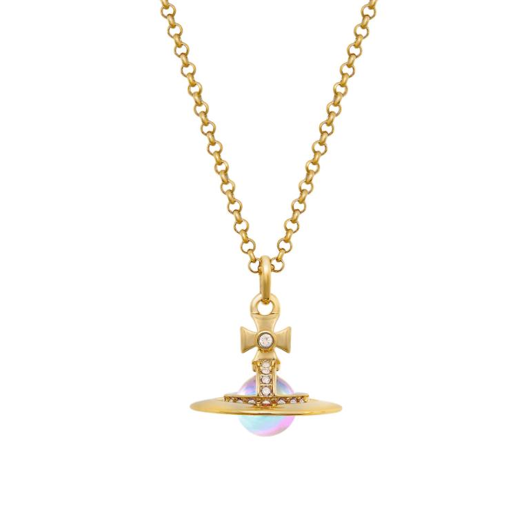 Vivienne Westwood Vivienne Westwood Brass Aurora Ball Pendant Necklace Women's Gold/Aurora