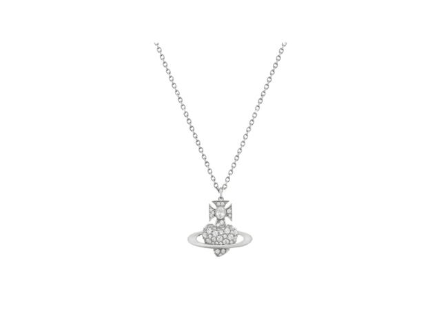 Vivienne Westwood Vivienne Westwood Valentine's Agnatha Bas Relief Pendant Necklace White Cz - view 1