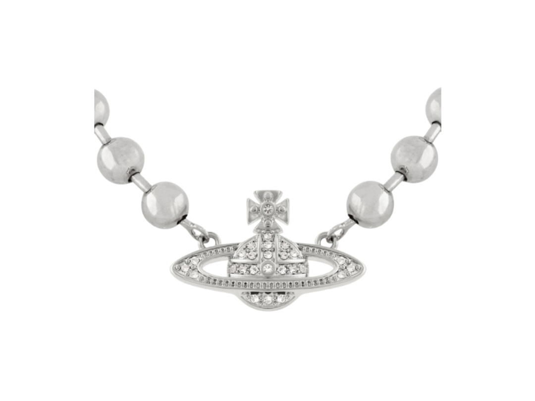Vivienne Westwood Vivienne Westwood Thames Mini Bas Relief Choker White Crystal