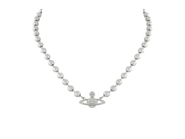 Vivienne Westwood Vivienne Westwood Thames Mini Bas Relief Choker White Crystal - view 2