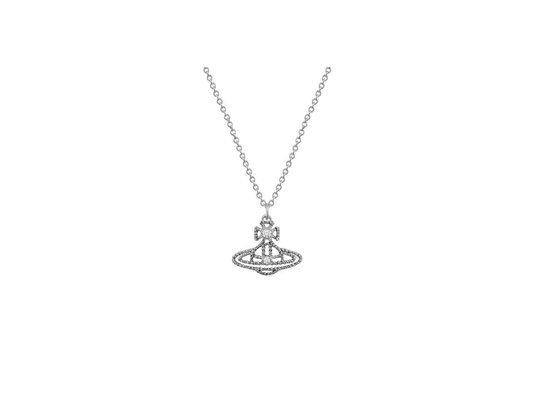 Vivienne Westwood Vivienne Westwood Coretta Pendant Necklace Antique Platinum White Cz