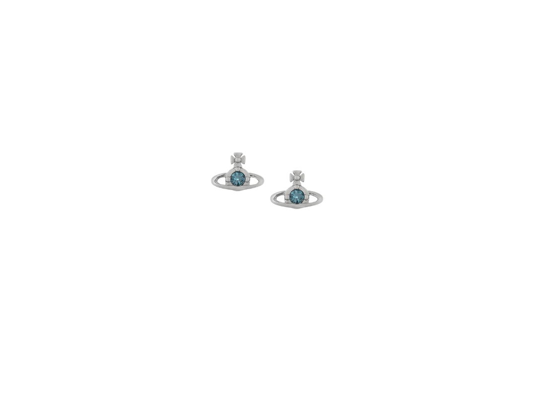 Vivienne Westwood Vivienne Westwood Nano Solitaire Earrings Platinum Smoked Sapphire Crystal
